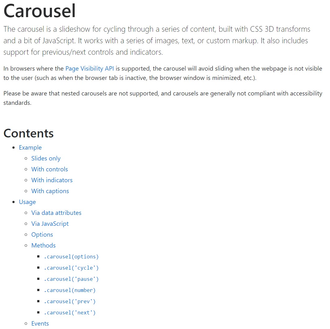 Bootstrap carousel official  documents