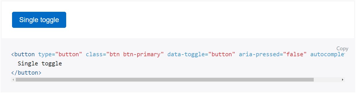 Toggle states  offered  from Bootstrap buttons
