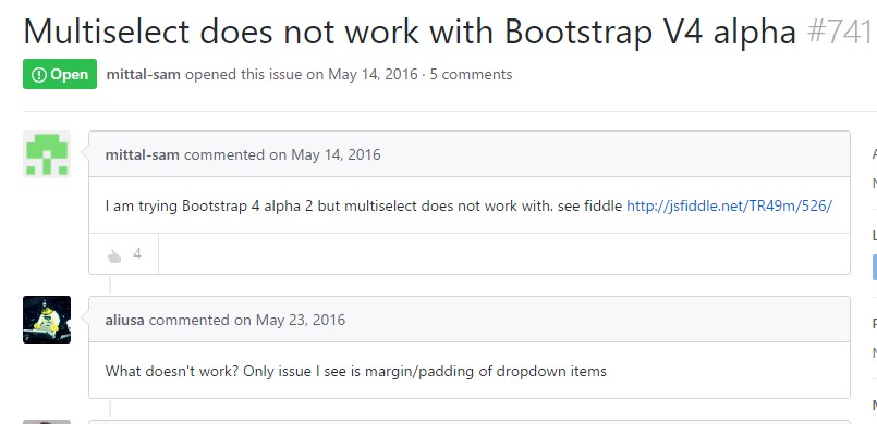 Multiselect does not work  by using Bootstrap V4 alpha