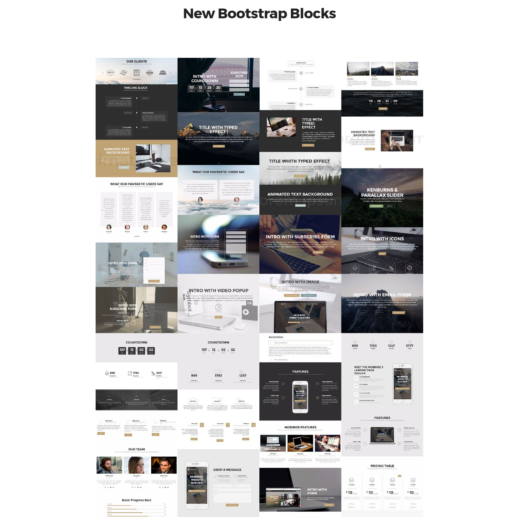 Responsive Bootstrap 4 mobile-friendly blocks Themes