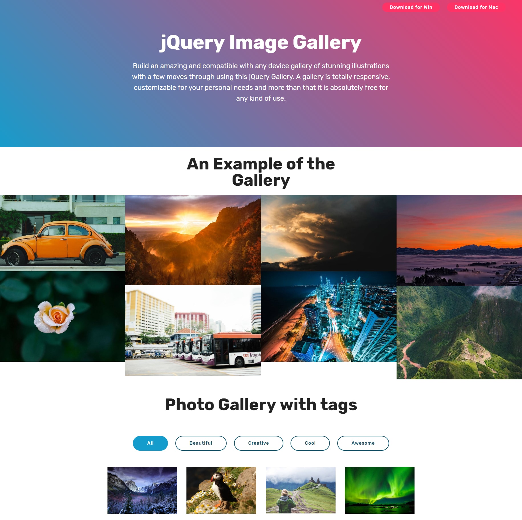 HTML Bootstrap Image Gallery